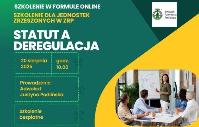 Szkolenie: Statut a deregulacja 20.08.2025 (online)